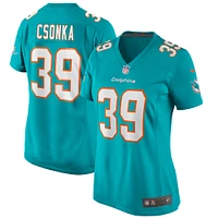 Women's Nike Larry Csonka Aqua Miami Dolphins Game Retired Player Jersey