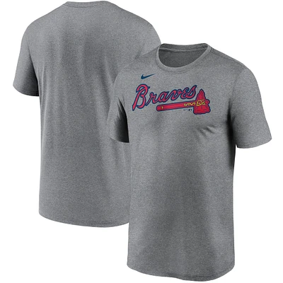 Men's Nike Gray Atlanta Braves Wordmark Legend Performance T-Shirt