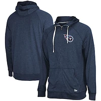 Men's New Era Heathered Navy Tennessee Titans In Season Hoodie Full-Zip Jacket