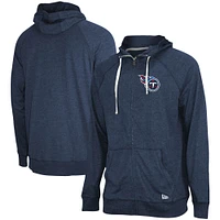 Men's New Era Heathered Navy Tennessee Titans In Season Hoodie Full-Zip Jacket