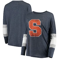 Women's Navy Syracuse Orange Swell Stripe Long Sleeve T-Shirt