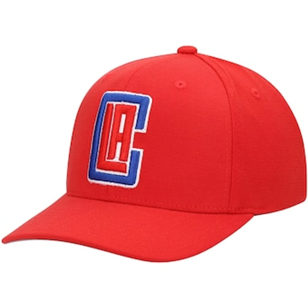 Men's Mitchell & Ness Red LA Clippers Ground Stretch Snapback Hat