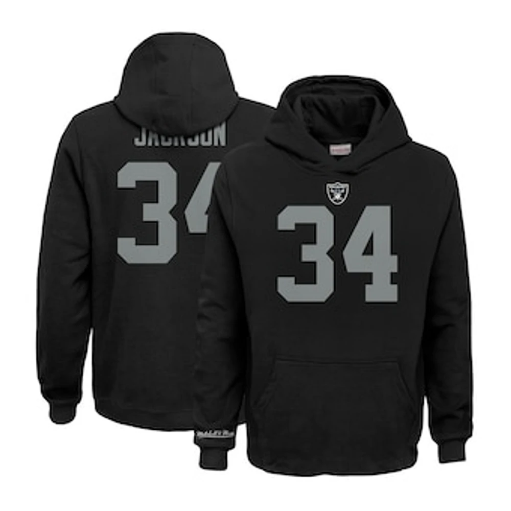 Youth Mitchell & Ness Bo Jackson Black Las Vegas Raiders Retired Player Name Number Pullover Hoodie