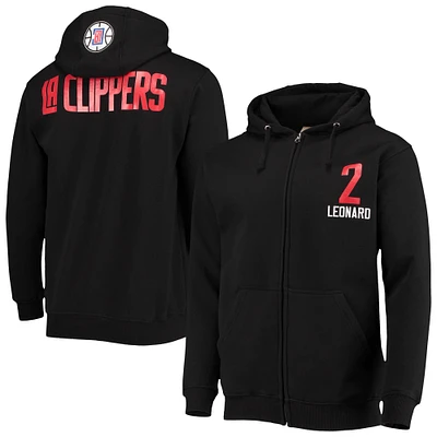 Men's Fanatics Kawhi Leonard Black LA Clippers Player Name & Number Full-Zip Hoodie Jacket