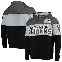 Men's Starter Heathered Gray/Silver Las Vegas Raiders Extreme Fireballer Pullover Hoodie