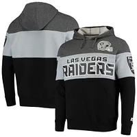 Men's Starter Heathered Gray/Silver Las Vegas Raiders Extreme Fireballer Pullover Hoodie