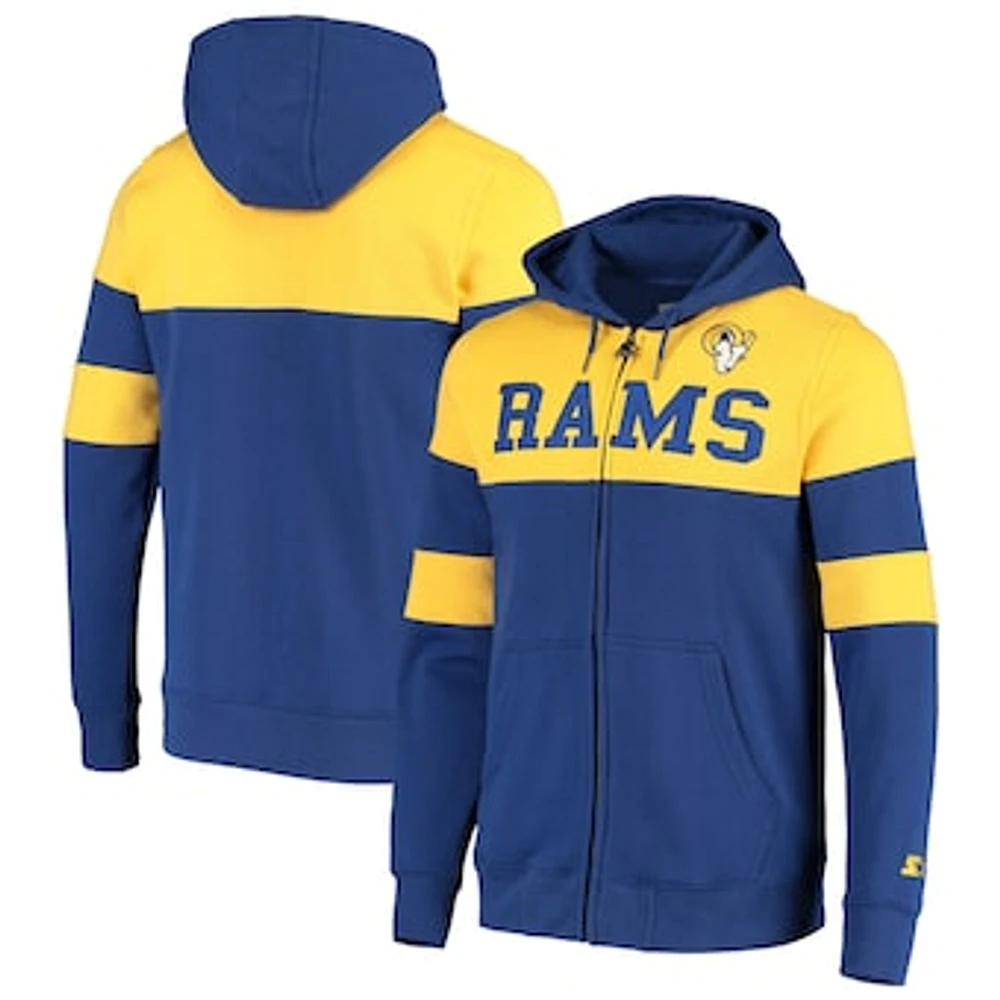 Men's Starter Royal/Gold Los Angeles Rams Winning Team Full-Zip Hoodie