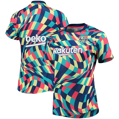 Women's Nike Blue/Red Barcelona 2021/22 Pre-Match Performance Top