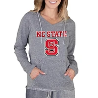 Women's Concepts Sport Gray NC State Wolfpack Mainstream Lightweight Terry Pullover Hoodie