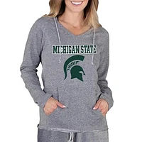 Women's Concepts Sport Gray Michigan State Spartans Mainstream Lightweight Terry Pullover Hoodie