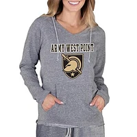 Women's Concepts Sport Gray Army Black Knights Mainstream Lightweight Terry Pullover Hoodie