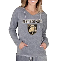 Women's Concepts Sport Gray Army Black Knights Mainstream Lightweight Terry Pullover Hoodie