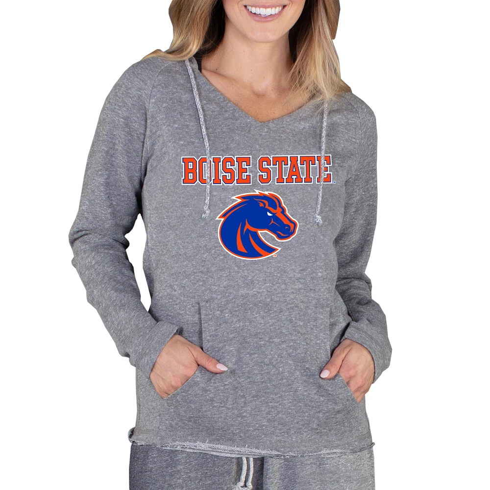 Women's Concepts Sport Gray Boise State Broncos Mainstream Lightweight Terry Pullover Hoodie