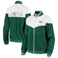 Women's G-III 4Her by Carl Banks Green/White New York Jets Wildcard Full-Zip Raglan Track Jacket