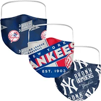 Adult Fanatics New York Yankees Throwback Face Covering 3-Pack