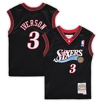 Preschool Mitchell & Ness Allen Iverson Black Philadelphia 76ers 2000-2001 Hardwood Classics Throwback Team Jersey