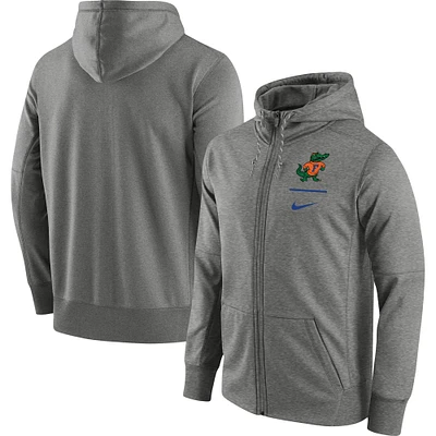 Men's Nike Heathered Gray Florida Gators Throwback Alternate Logo Stack Performance Full-Zip Hoodie