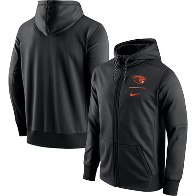 Men's Nike Black Oregon State Beavers Logo Stack Performance Full-Zip Hoodie