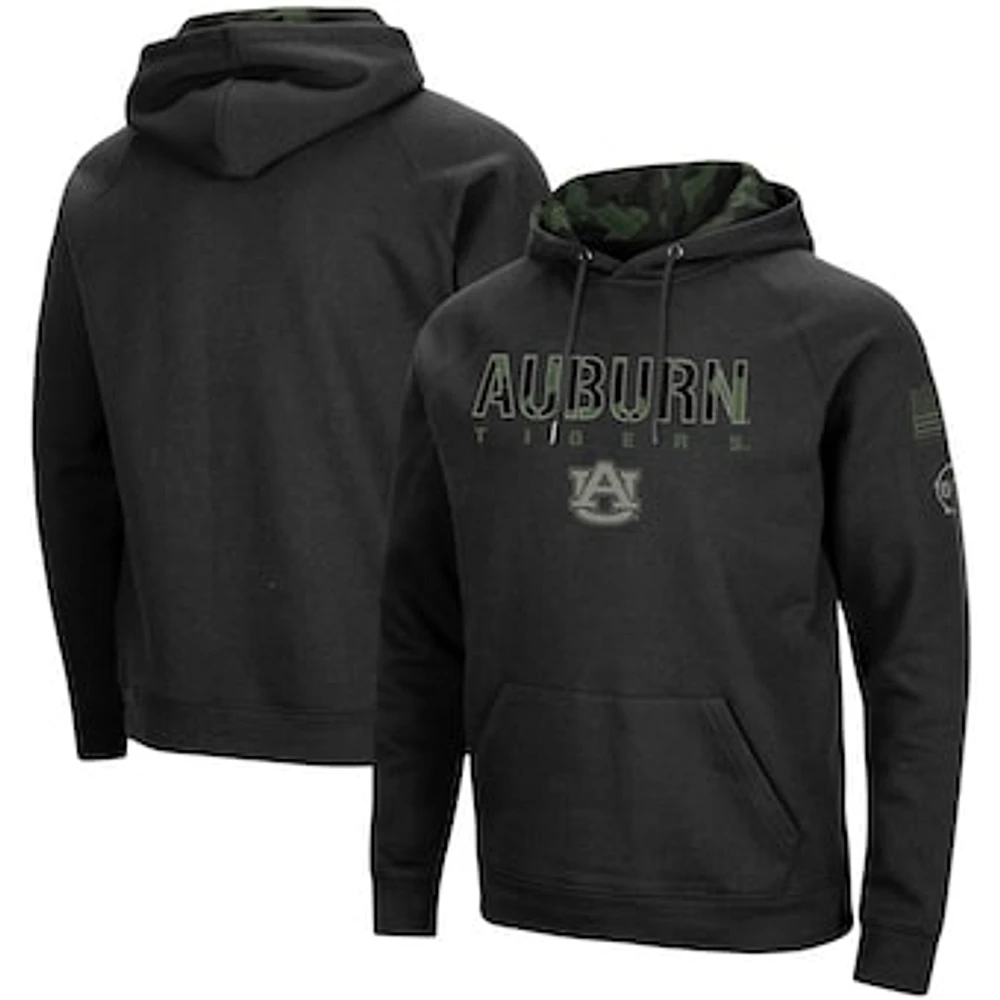 Men's Colosseum Black Auburn Tigers OHT Military Appreciation Camo Pullover Hoodie