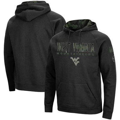 Men's Colosseum Black West Virginia Mountaineers OHT Military Appreciation Camo Pullover Hoodie