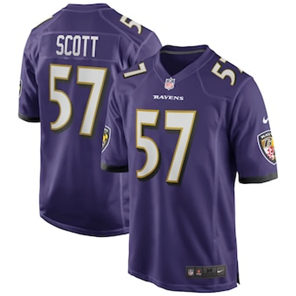 Men's Nike Bart Scott Purple Baltimore Ravens Game Retired Player Jersey