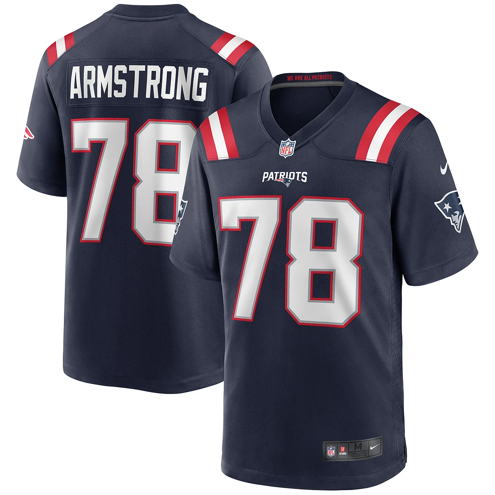 Men's Nike Bruce Armstrong Navy New England Patriots Game Retired Player Jersey