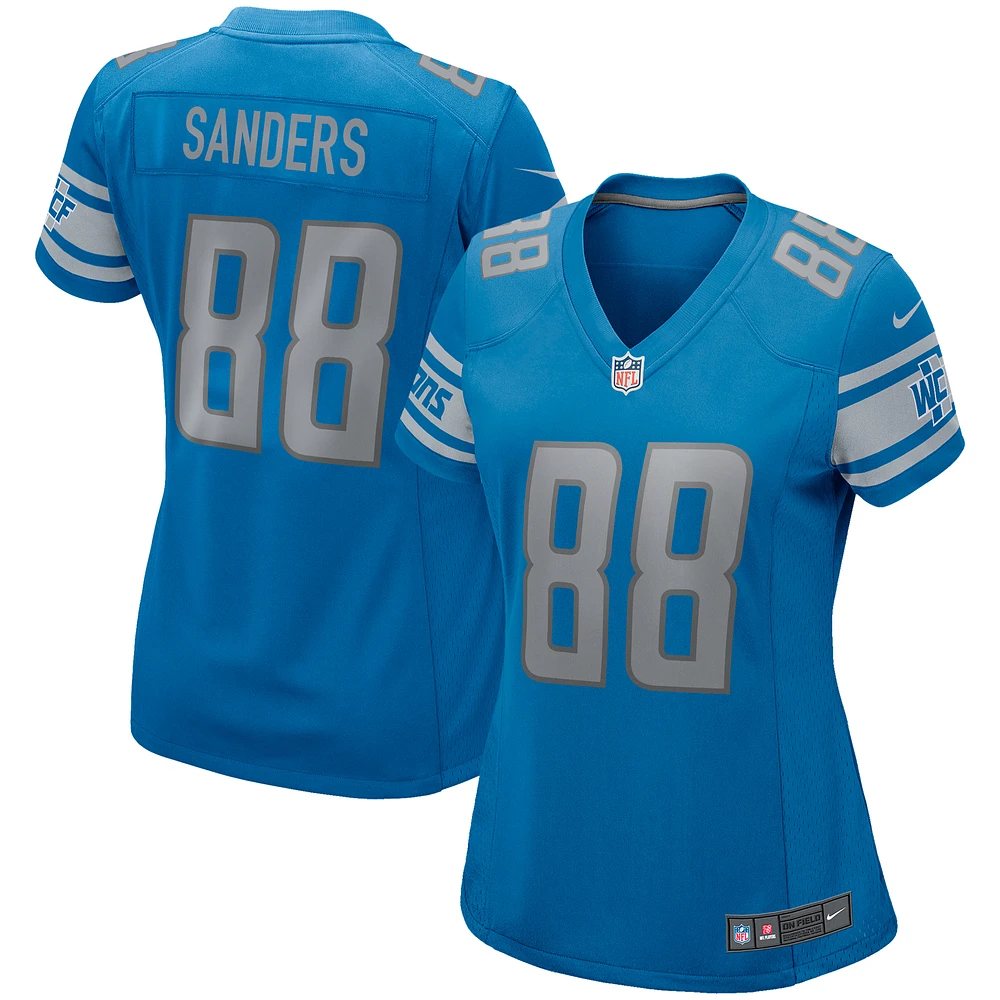 Women's Nike Charlie Sanders Blue Detroit Lions Game Retired Player Jersey