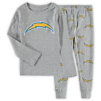 Preschool Gray Los Angeles Chargers Long Sleeve T-Shirt & Pants Sleep Set