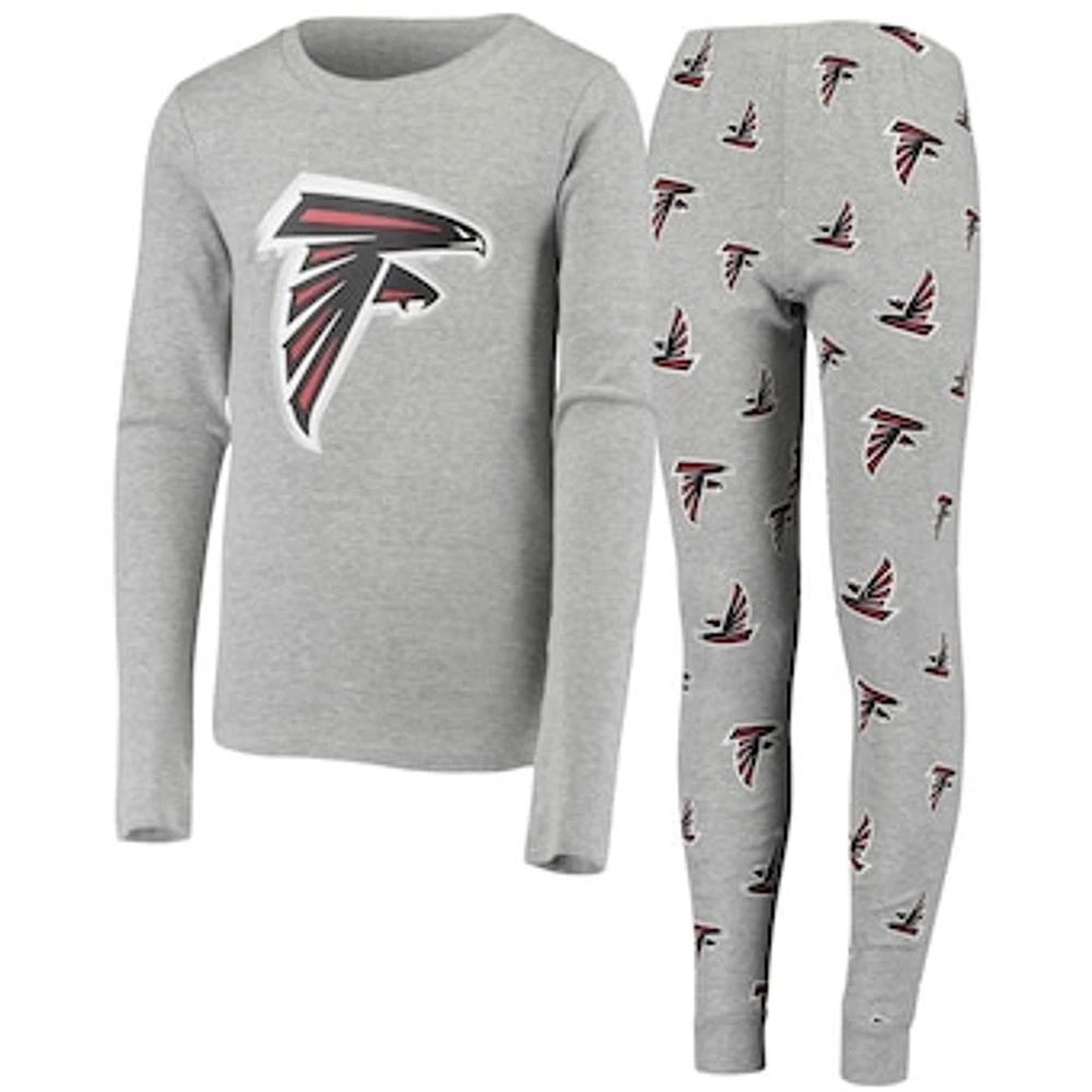 Youth Gray Atlanta Falcons Long Sleeve T-Shirt & Pants Sleep Set