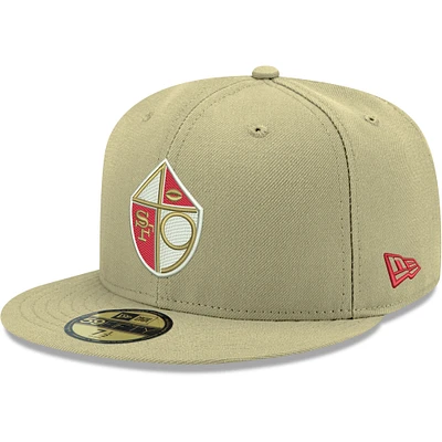 Men's New Era Gold San Francisco 49ers Omaha Throwback 59FIFTY Fitted Hat