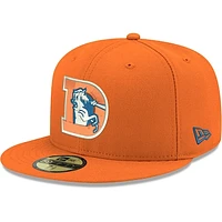 Men's New Era Orange Denver Broncos Omaha Throwback 59FIFTY Fitted Hat