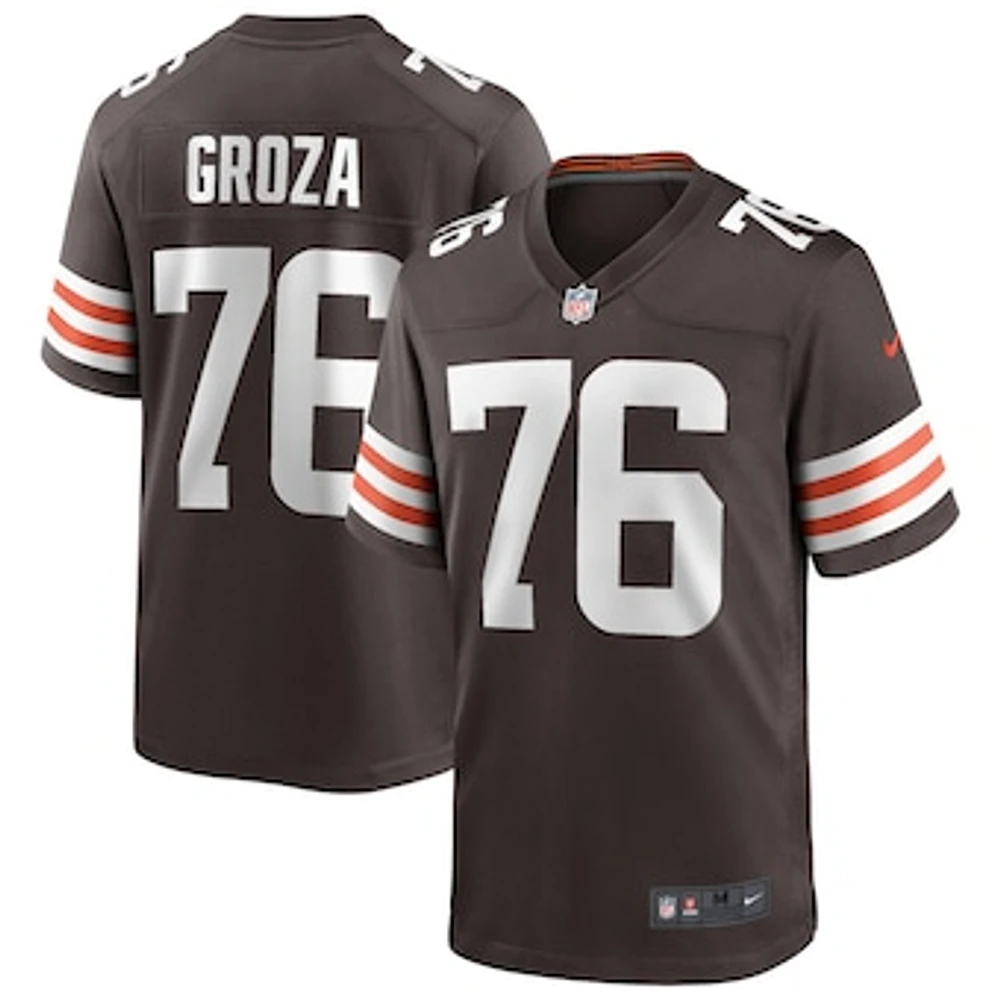 Men's Nike Lou Groza Brown Cleveland Browns Game Retired Player Jersey