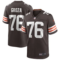 Men's Nike Lou Groza Brown Cleveland Browns Game Retired Player Jersey