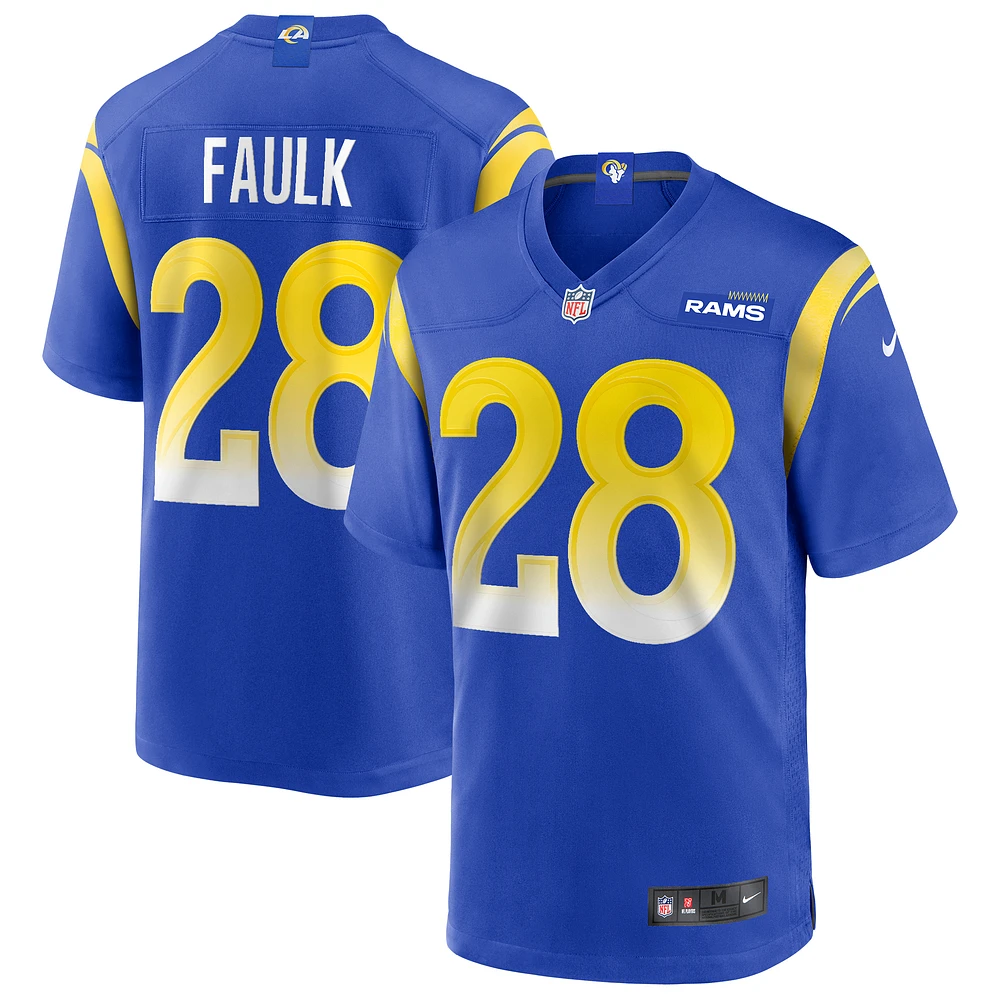 Men's Nike Marshall Faulk Royal Los Angeles Rams Game Retired Player Jersey