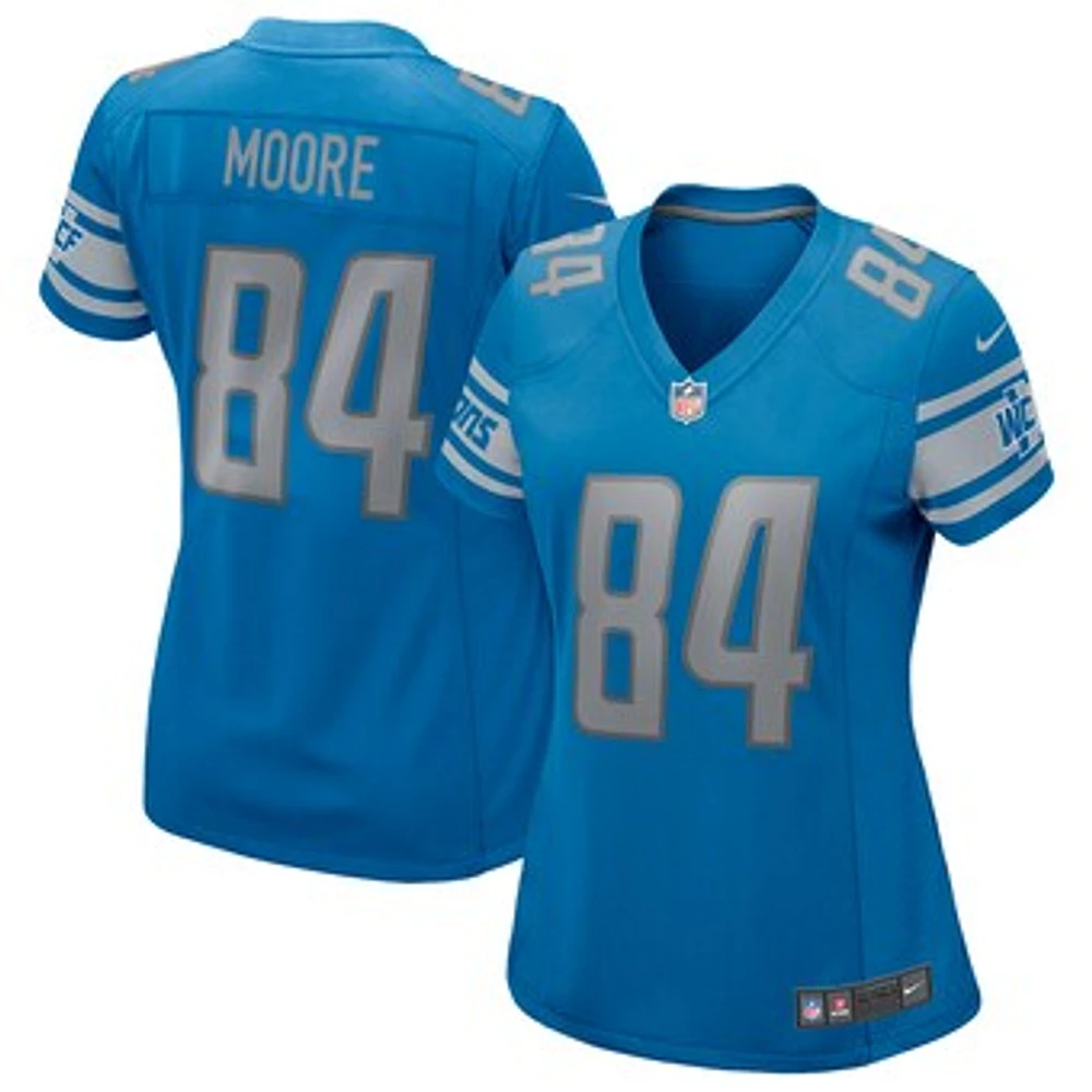 Women's Nike Herman Moore Blue Detroit Lions Game Retired Player Jersey