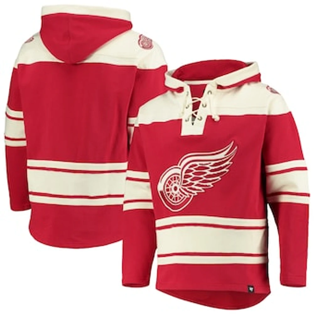 Men's '47 Red Detroit Wings Superior Lacer Pullover Hoodie