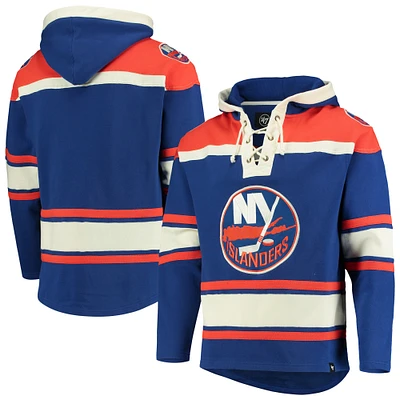 Men's '47 Royal New York Islanders Superior Lacer Pullover Hoodie