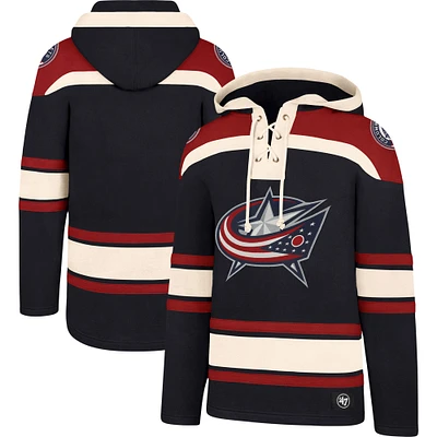 Men's '47 Navy Columbus Blue Jackets Superior Lacer Pullover Hoodie