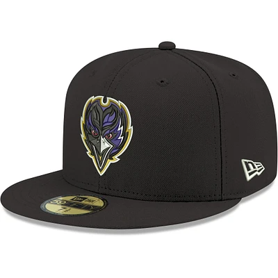 Men's New Era Black Baltimore Ravens Omaha 59FIFTY Fitted Hat