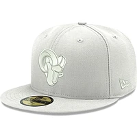 Men's New Era Los Angeles Rams White on Ram Head 59FIFTY Fitted Hat