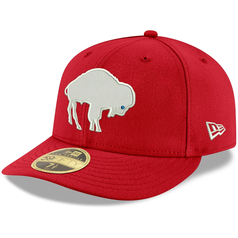 Men's New Era Red Buffalo Bills Omaha Throwback Low Profile 59FIFTY Fitted Hat