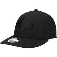 Men's New Era Black Buffalo Bills Historic Logo on Low Profile 59FIFTY II Fitted Hat