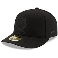 Men's New Era Black Tampa Bay Buccaneers Alternate Logo Black on Black Low Profile 59FIFTY II Fitted Hat