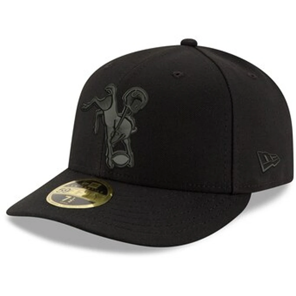 Men's New Era Black Indianapolis Colts Historic Logo on Low Profile 59FIFTY II Fitted Hat