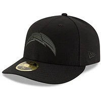 Men's New Era Black Los Angeles Chargers Black on Black Low Profile 59FIFTY II Fitted Hat