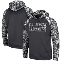 Men's Colosseum Charcoal Clemson Tigers OHT Military Appreciation Digital Camo Pullover Hoodie