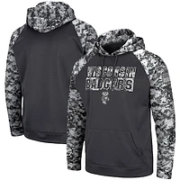 Men's Colosseum Charcoal Wisconsin Badgers OHT Military Appreciation Digital Camo Pullover Hoodie