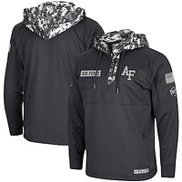 Men's Colosseum Charcoal Air Force Falcons OHT Military Appreciation Digi Camo Quarter-Zip Hoodie