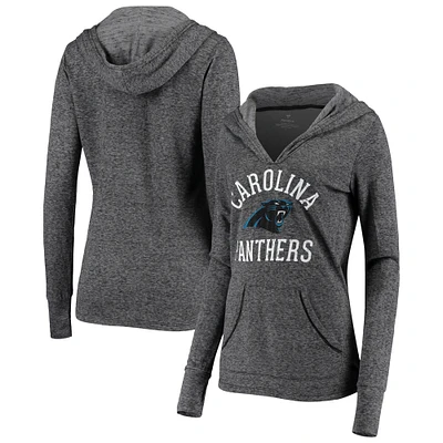 Women's Fanatics Black Carolina Panthers Doubleface Slub Pullover Hoodie