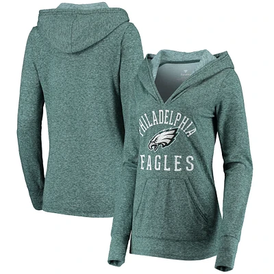 Women's Midnight Green Philadelphia Eagles Doubleface Slub Pullover Hoodie